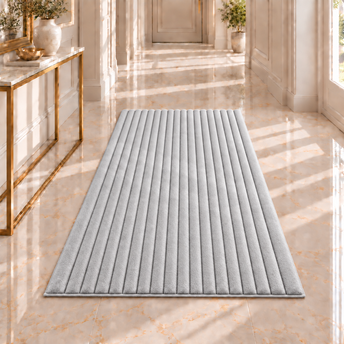 ELAFY Ribbed Stripe Rug – 6 Colours, 3 Sizes