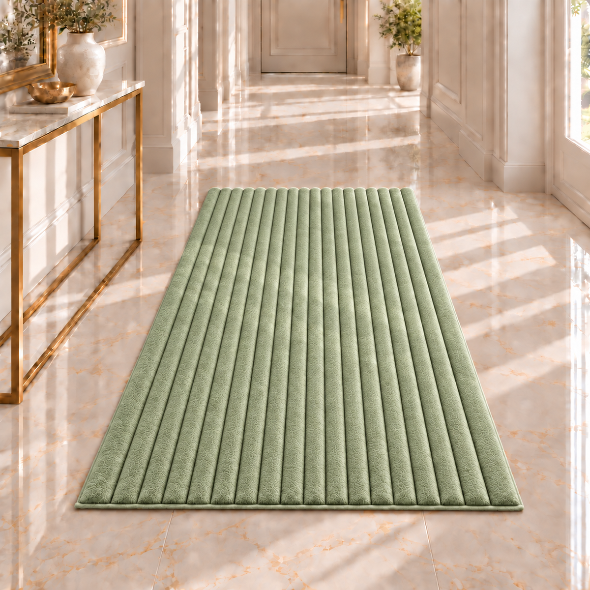 ELAFY Ribbed Stripe Rug – 6 Colours, 3 Sizes