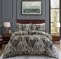 Cosmic Grey & Gold Geometric Duvet Cover Set – UK Sizes