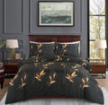 Ember Black & Gold Botanical Duvet Cover Set – UK Sizes