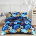 Indigo Navy Tropical Leaf Duvet Cover Set – UK Sizes