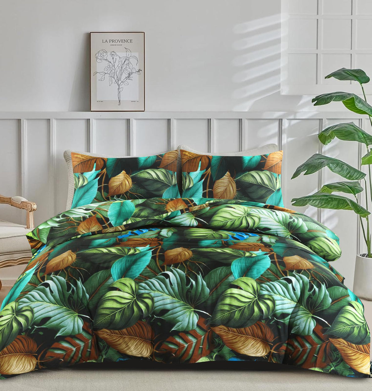 Rain Forest Tropical Leaf Duvet Cover Set – UK Sizes