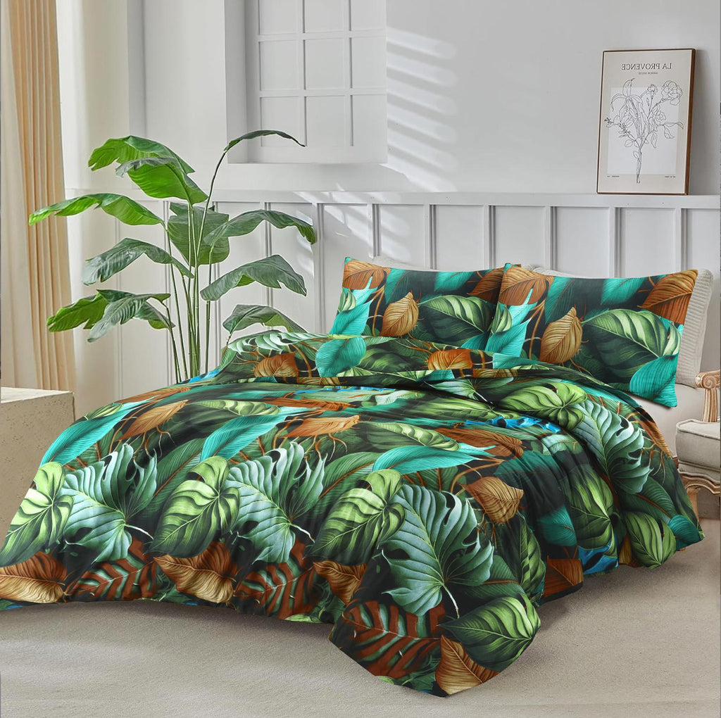 Rain Forest Tropical Leaf Duvet Cover Set – UK Sizes