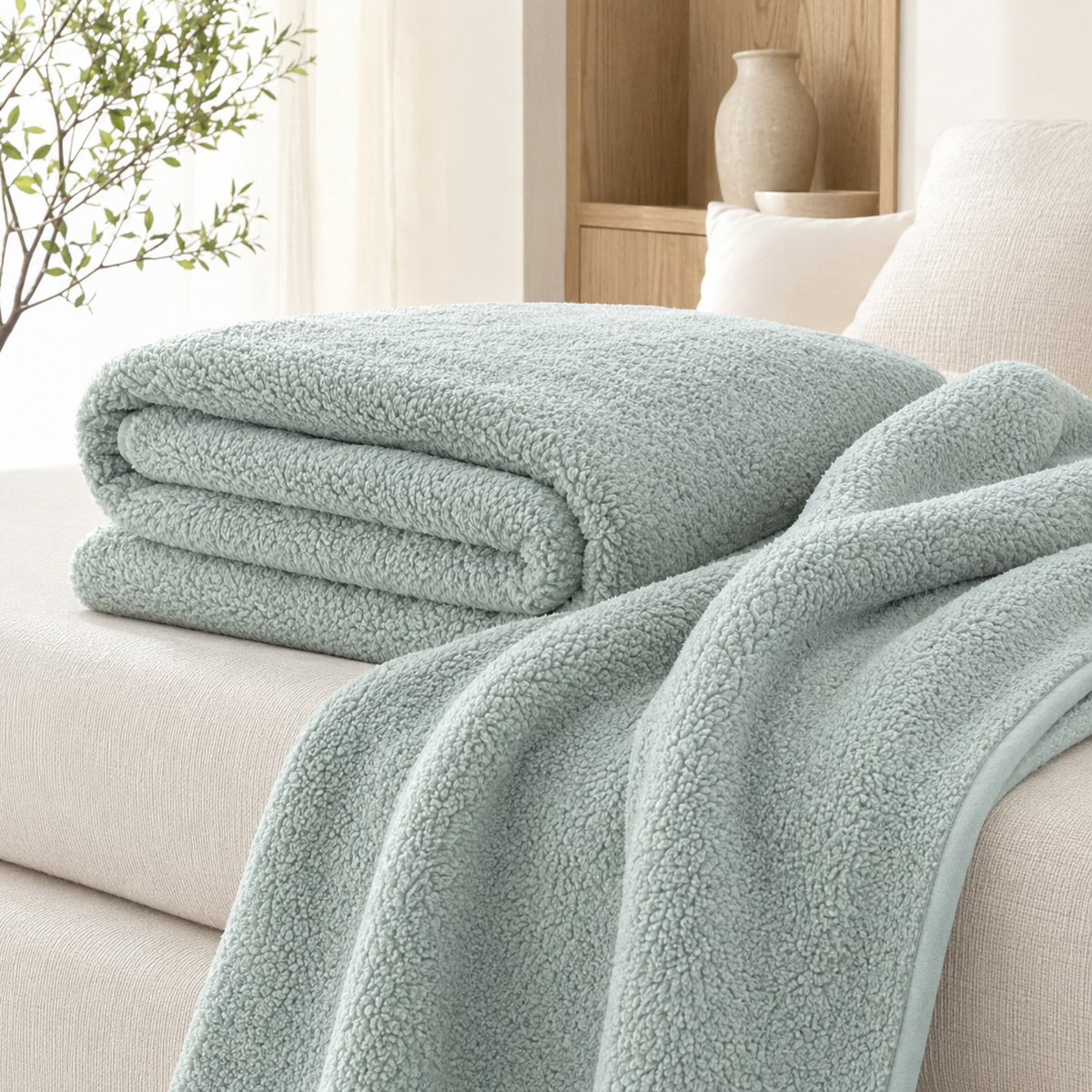 Teddy Fleece Blanket Throw