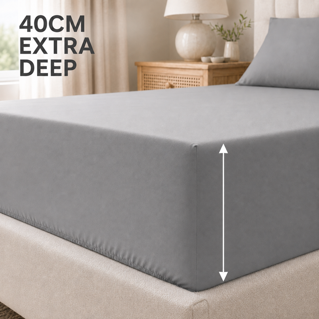 40cm Extra Deep Polycotton Fitted Sheet