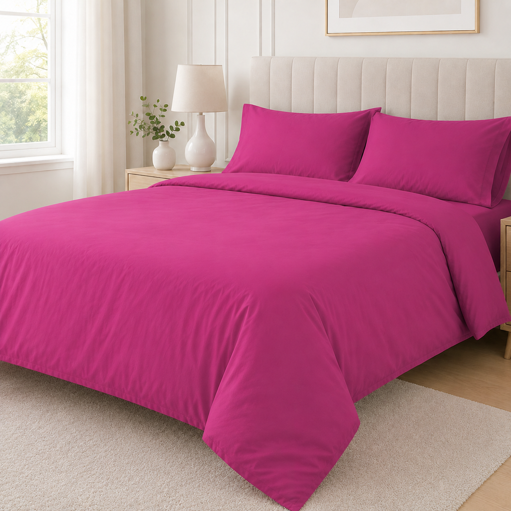 Polycotton Plain Duvet Cover Set