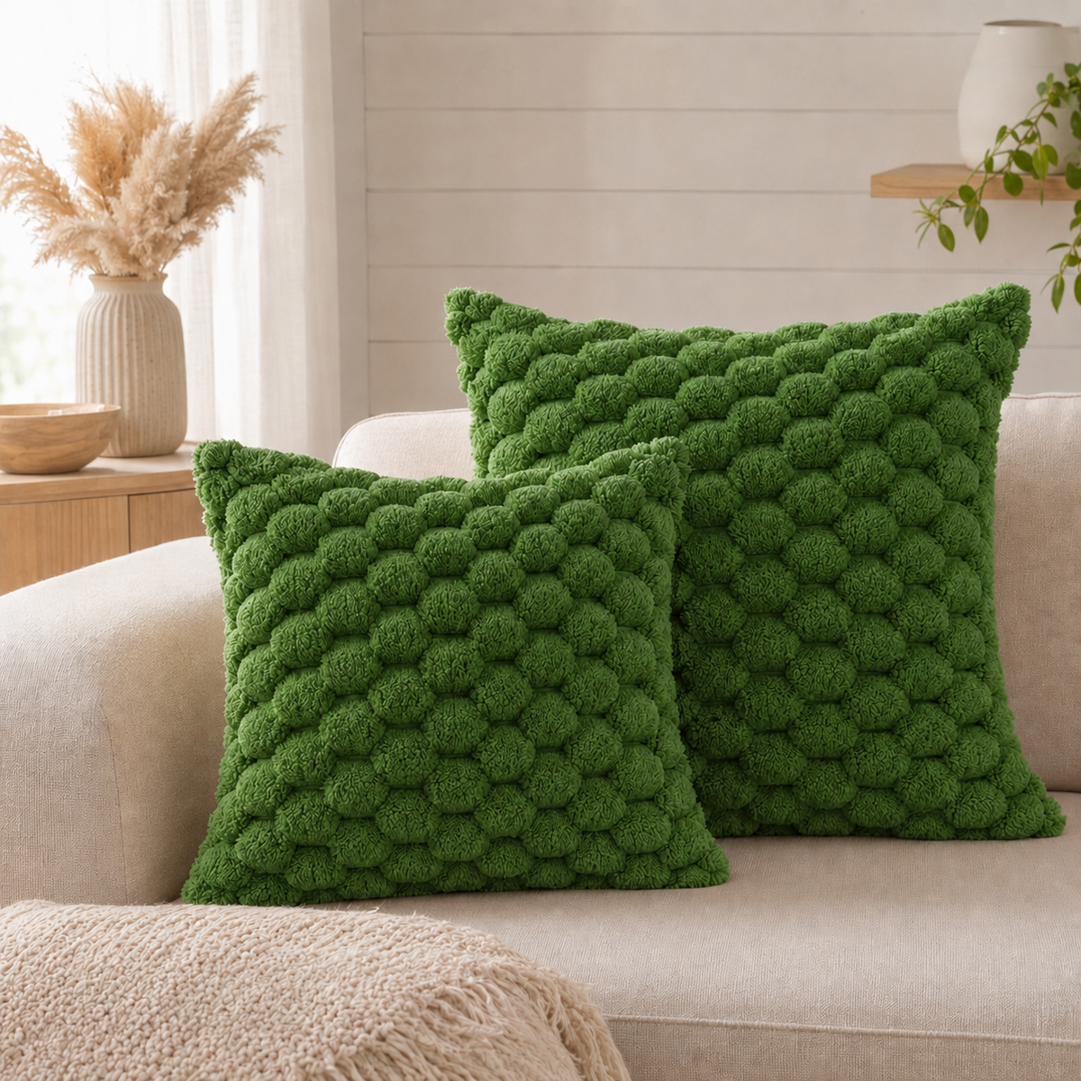 ELAFY Honeycomb Decorative Cushion in Green