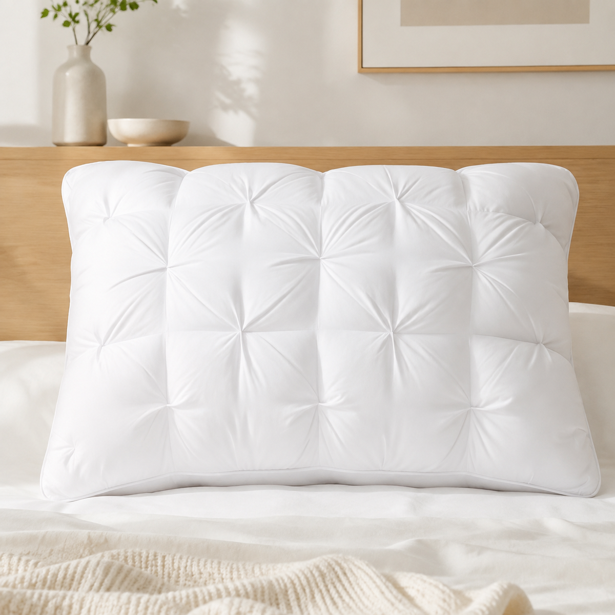 Soft Tufted Decorative Bed Pillow