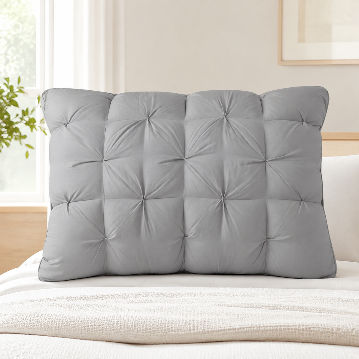 Soft Tufted Decorative Bed Pillow