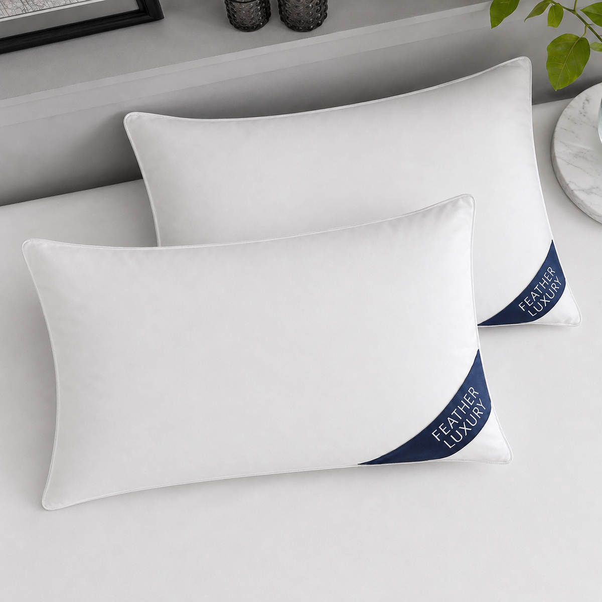 Set of 2 Duck Feather Pillows