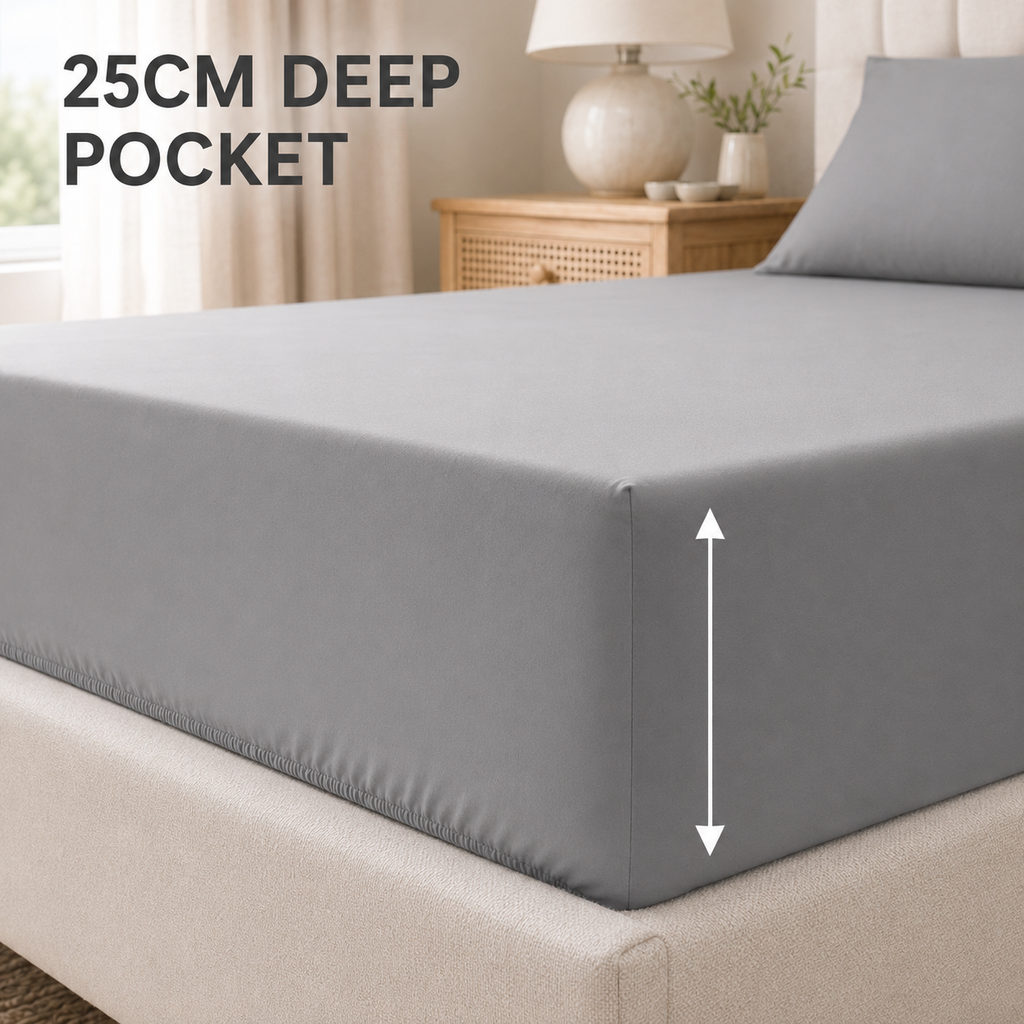 25cm Deep Microfiber Fitted Sheet